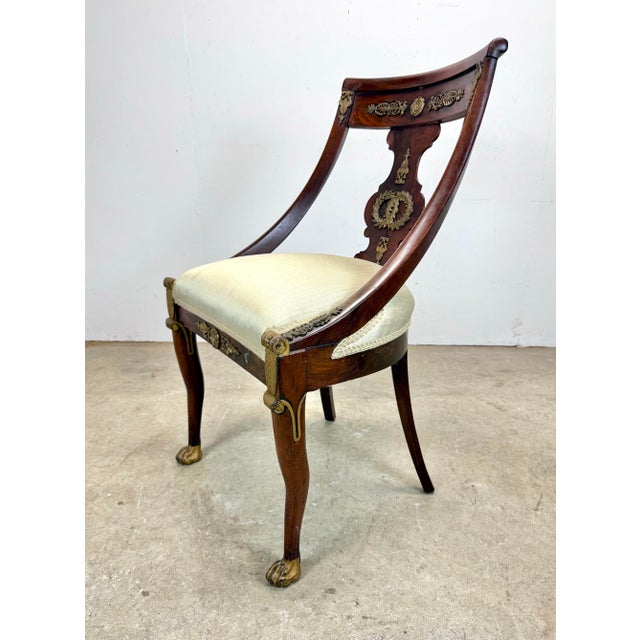Wood Antique French Empire / Directoire Mahogany Side / Dining Chairs Restored For Sale - Image 7 of 12