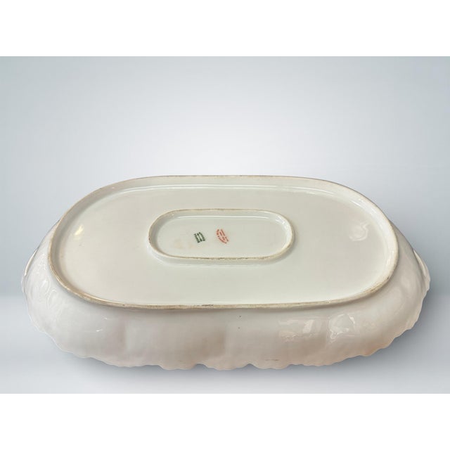 Blue French Porcelain Serving Platter, Higgins & Seiter (Retailer), 16", Ca 1900 For Sale - Image 8 of 12
