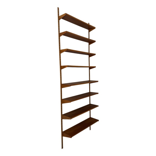 Mid-Century Modern Danish Teak Wall Shelving System by Kai Kristiansen for FM Møbler, 1965 For Sale