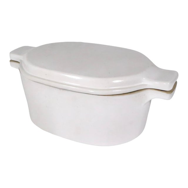 Vintage Bennington Potters Oval Lidded Casserole Baker by Davud Gil 1856 For Sale