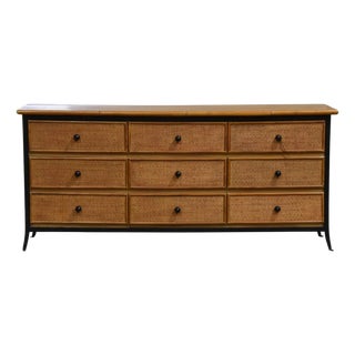 Walters Wicker Nine Drawer Credenza Chest For Sale