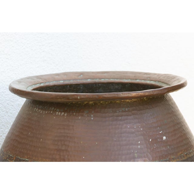 Large Antique English Copper Cauldron For Sale In Los Angeles - Image 6 of 10