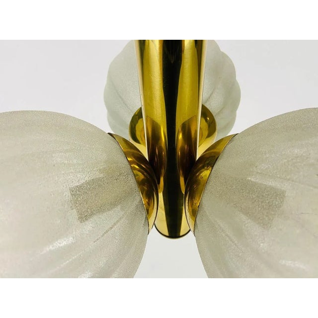 Mid-Century Golden 3-Arm Space Age Chandelier from Kaiser, 1960s, Germany For Sale - Image 6 of 9