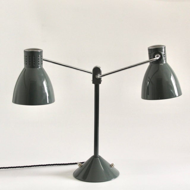 Vintage French Double-Shade Desk Lamp from Jumo, 1940s For Sale - Image 18 of 18