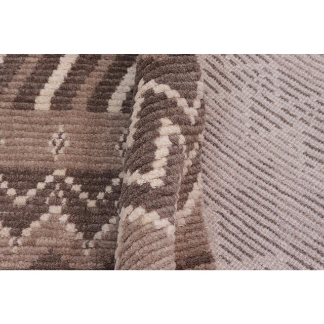 Textile Boho Chic Brown/Beige High Low Wool Rug - 8'9'' X 12'3'' For Sale - Image 7 of 9