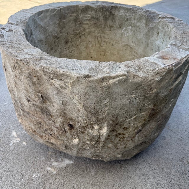 Stone Antique Limestone Trough 5726a 26"Dia For Sale - Image 7 of 9