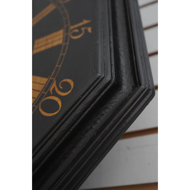 Black Chinoiserie Decorated Finish Electric Wall Clock For Sale - Image 8 of 12