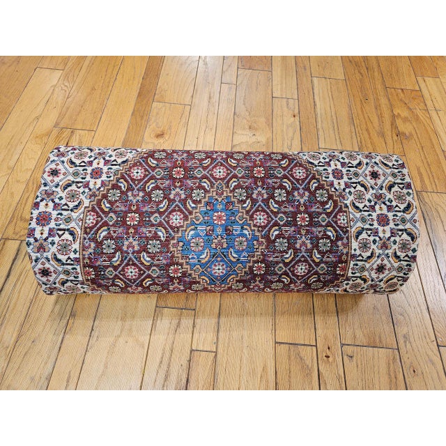 Persian Antique Persian Tabriz Mahi Rug, Hand-Knotted Wool, Herati Geometric Pattern, Ivory & Navy, 10x13 For Sale - Image 3 of 18