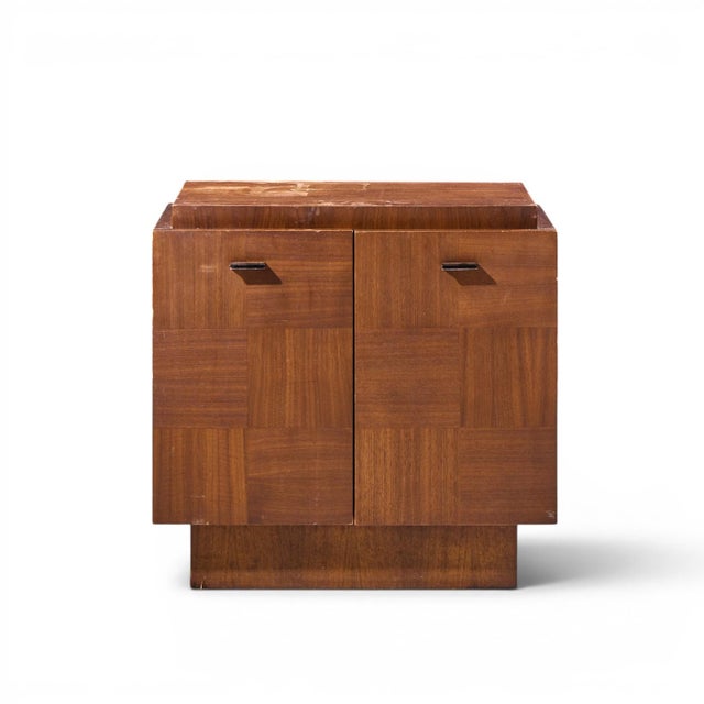 Brown Lane Brutalist Mid Century Walnut Nightstands - Pair For Sale - Image 8 of 11