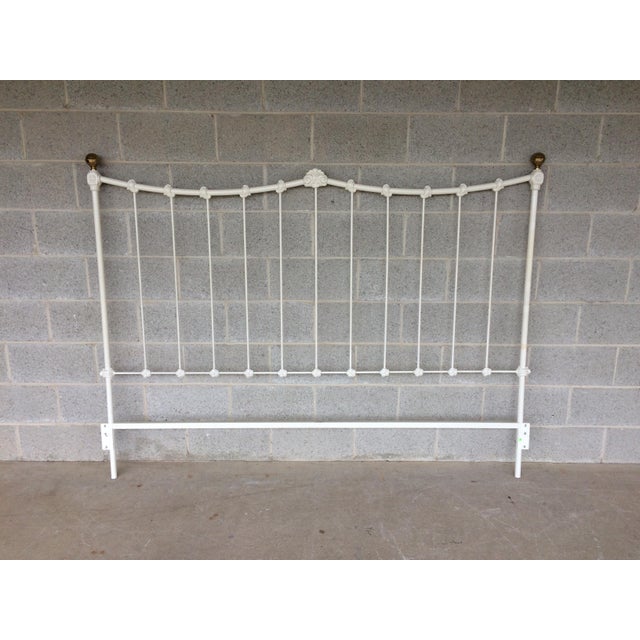Elliott's Designs King Size Cast Iron Headboard With Brass Balls Chairish