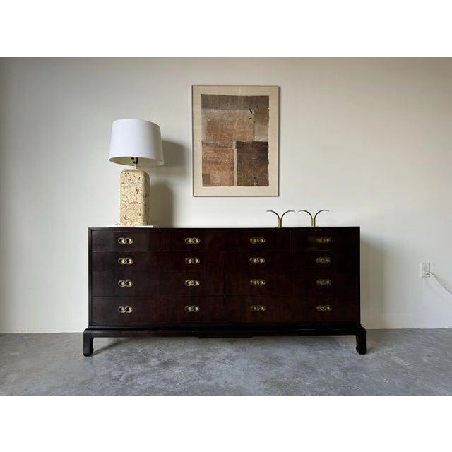 I'm pleased to offer for sale this magnificen vintage Hollywood Regency - style solid mahogany dresser designed by Michael...