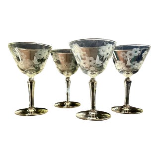Vintage Libbey Embassy Champagne Glasses, Set of 4 | 1950s Mid Century Cocktail Glasses - 6" For Sale