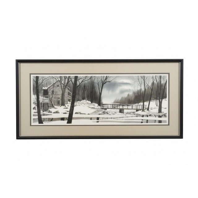 Farmhouse Vintage Tony Graham Winter Landscape Art Print, 1983, Framed For Sale - Image 3 of 4