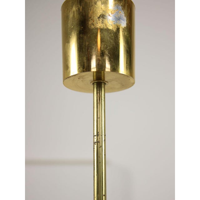 Mid-Century Modern Italian Brass and Opaline Chandelier For Sale - Image 15 of 18