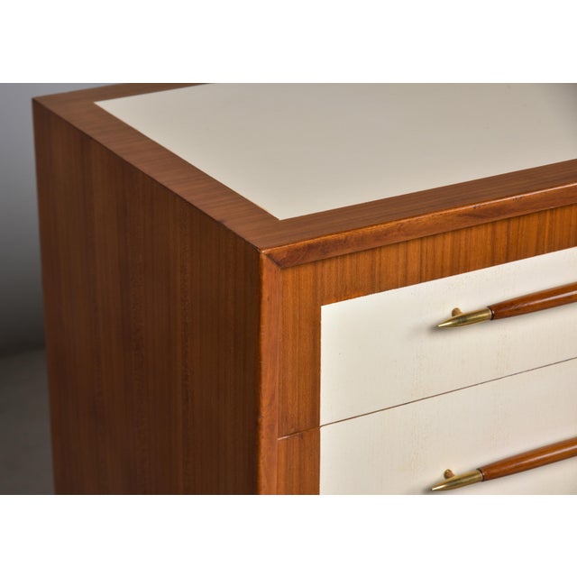 Wood Italian Mid-Century Eight-Drawer Chest in Mahogany & Cream Lacquer For Sale - Image 7 of 12