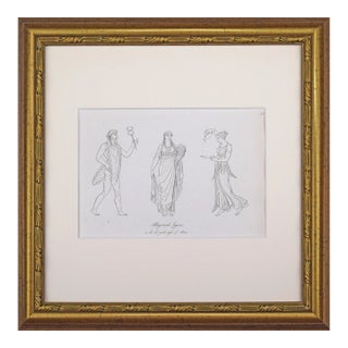 19th Century Antique English Greco Roman Mythological Costume Etching by Hope 1809 For Sale