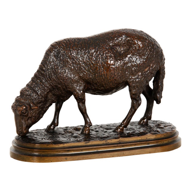 Authentic Lifetime Bronze Sculpture of “Grazing Ewe” by Rosa Bonheur Ca. 1860s For Sale