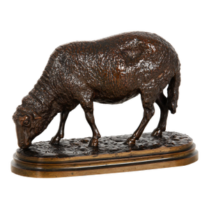 Authentic Lifetime Bronze Sculpture of “Grazing Ewe” by Rosa Bonheur Ca. 1860s