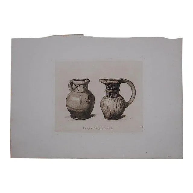 Folk Art Antique Ltd. Ed. English Pottery Etching For Sale - Image 3 of 4