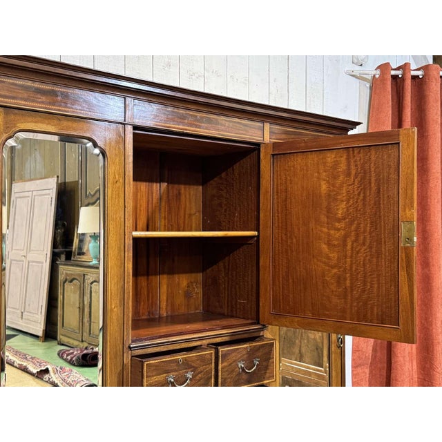 19th Century English Mahogany Wardrobe For Sale - Image 14 of 18