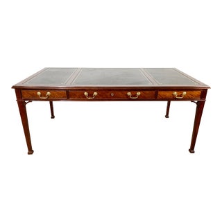 Vintage Collectors Edition Baker Leather Top Partner Desk For Sale