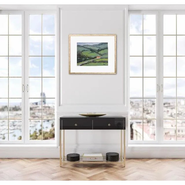 Quiet Places & Farm Views — White Barn With Red Roof Original oil painting by L. Haas, 12 x 16 in unframed gesso‑primed...