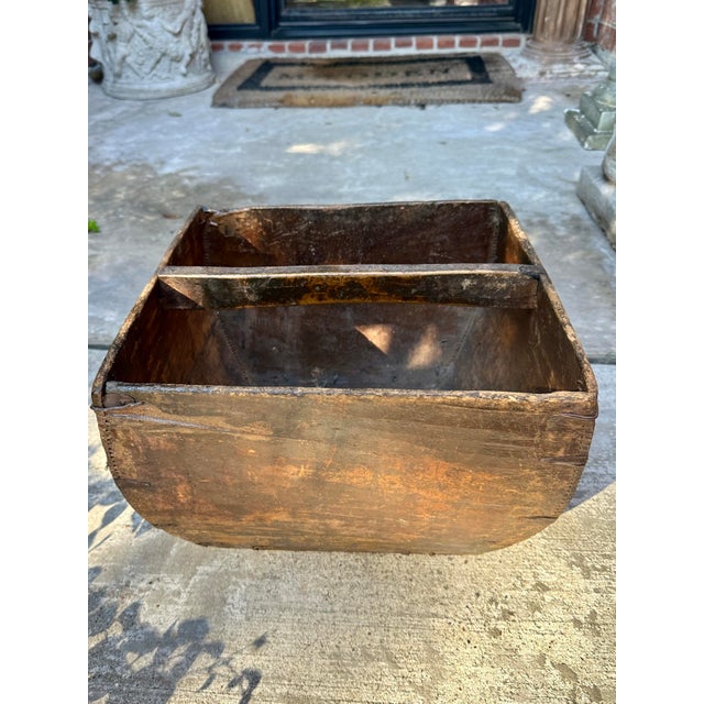 Japanese Large Antique Japanese Primitive Wooden Rice Grain Box For Sale - Image 3 of 10