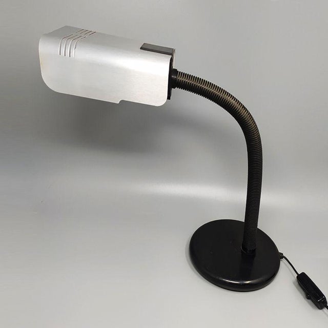 1970s stunning original table lamp in aluminum by targetti-sankey. Made in italy. The lamp works perfectly and is in very...
