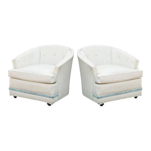 1960s Pair of John Stuart Barrel Lounge Chairs