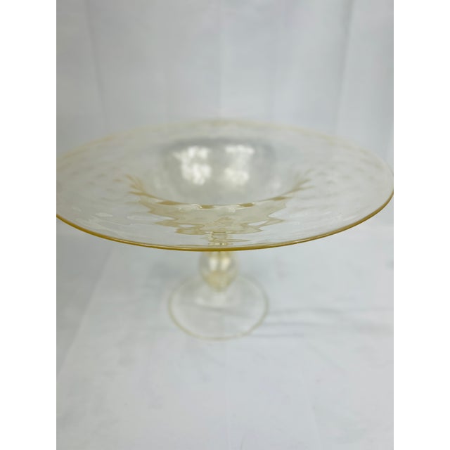 Monumental Murano Gold Flecked Centerpiece Compote - Signed 18.25" For Sale In Atlanta - Image 6 of 6