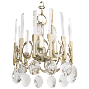 Scolari 1970s Crystal/Metal Chandelier
