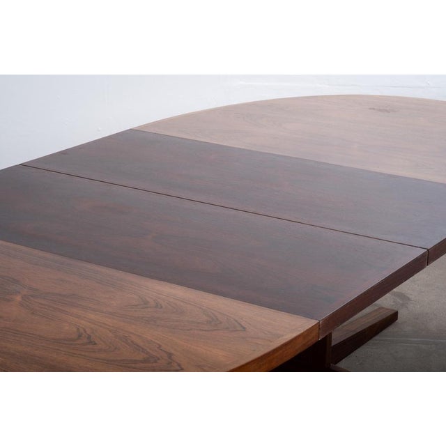 Oval Extendable Dining Table in Rosewood attributed to John Mortensen, Denmark, 1960s For Sale - Image 9 of 13
