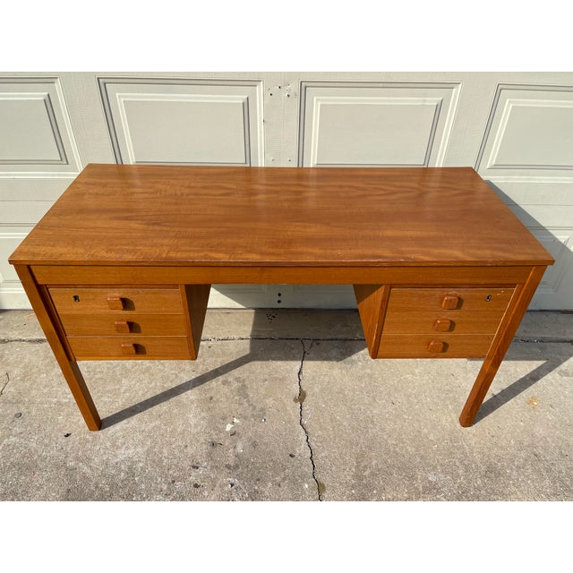 1960s Mid-Century Danish Teak Writing Desk by Domino Mobler For Sale - Image 11 of 13