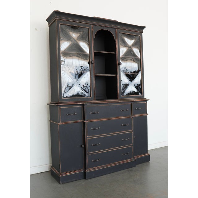 Farmhouse Vintage Painted Hutch For Sale - Image 3 of 13