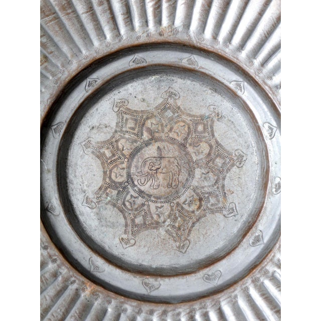 Copper Mid-Century Tinned Copper Elephant Wall Plate For Sale - Image 8 of 9