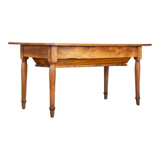 Antique Country French Provincial Farmhouse Walnut Dough Table or Petrin Kitchen Table For Sale