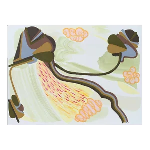 Contemporary Abstract Oil Pastel and Acrylic Painting on Hot Press Paper "Minoan Stories 6" by Jessica Snow