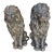 Outdoor Vintage Lion Composite Statues - A Pair For Sale