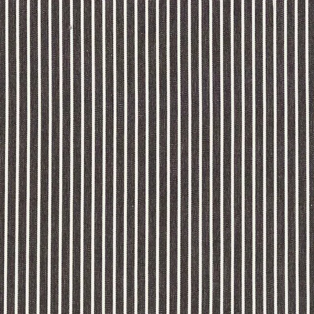 Schumacher Edie Stripe Fabric in Black For Sale