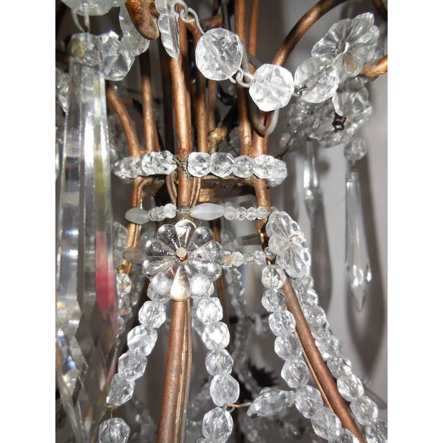 French Beaded Balloon Crystal Chandelier, Circa 1940 For Sale - Image 9 of 11