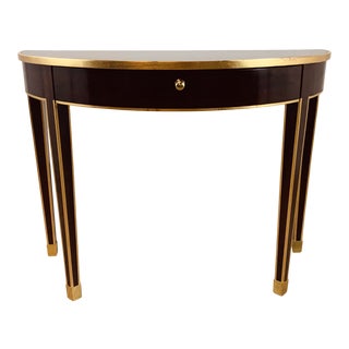 Worlds Away Modern Maddock Demi-Lune Console Table For Sale