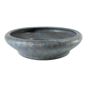 Early 20th Century Arts and Crafts Style Blue Art Pottery Low Bowl