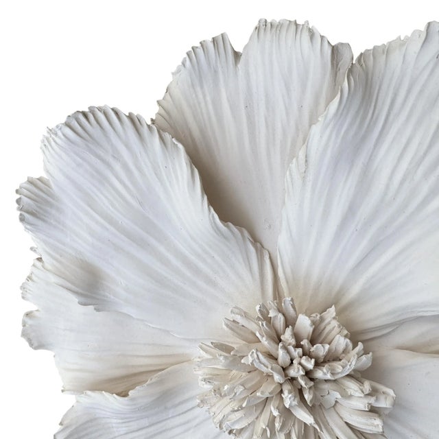 Pair of Handmade Porcelain Flowers With Custom Wall Mounts For Sale - Image 9 of 12