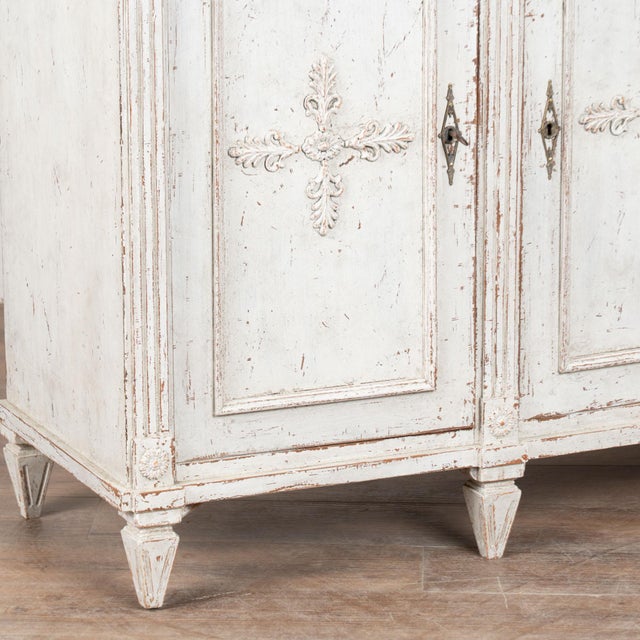 19th Century Swedish White Painted Gustavian Tall Sideboard For Sale - Image 15 of 18
