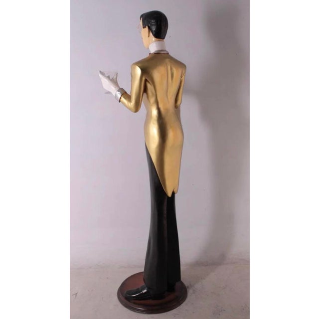 Life Size French Butler Waiter Statue For Sale - Image 4 of 9