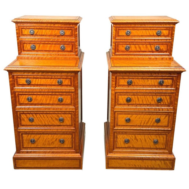 Antique Satinwood Bedside Chests, 1890, Set of 2 For Sale - Image 12 of 13