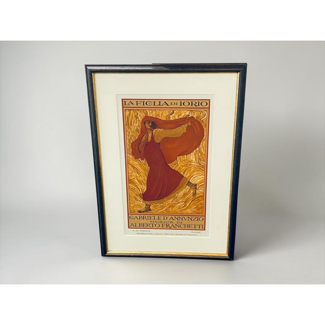 Adolfo De Carolis, Iorio's Daughter, Original Lithograph, 1914, Framed For Sale - Image 10 of 13