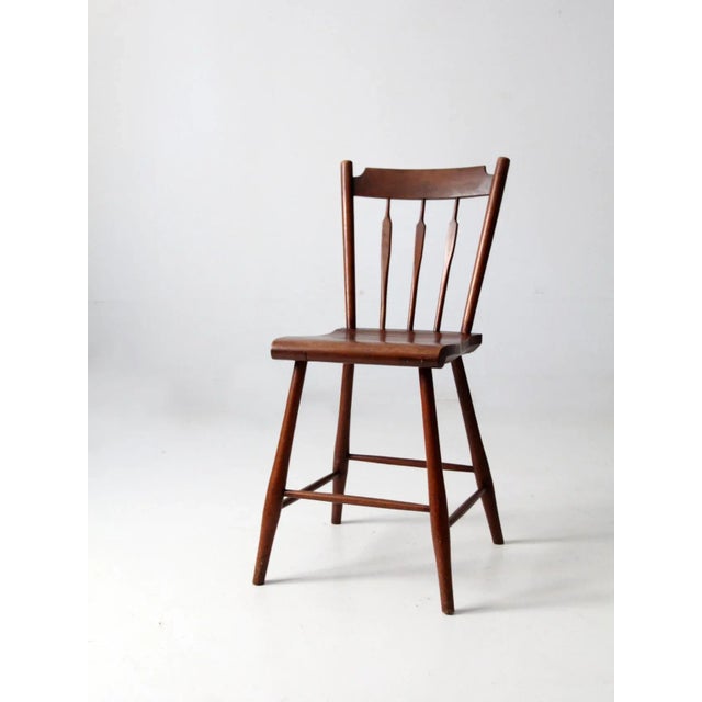 Brown Antique Wooden Accent Chair For Sale - Image 8 of 12