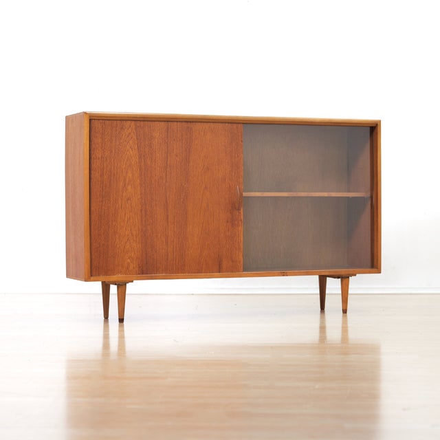 Contemporary Slim Mid Century China Entryway Display Cabinet For Sale - Image 3 of 10
