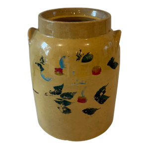 Vintage Yellow Stoneware Crock